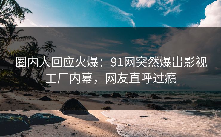 圈内人回应火爆：91网突然爆出影视工厂内幕，网友直呼过瘾