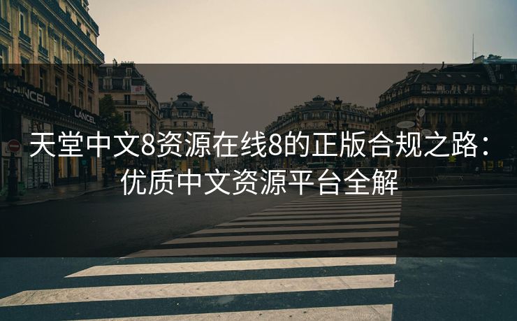 天堂中文8资源在线8的正版合规之路：优质中文资源平台全解