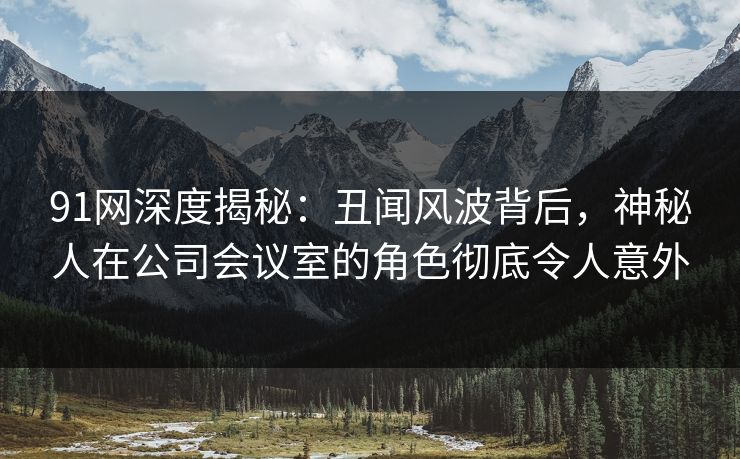 91网深度揭秘：丑闻风波背后，神秘人在公司会议室的角色彻底令人意外