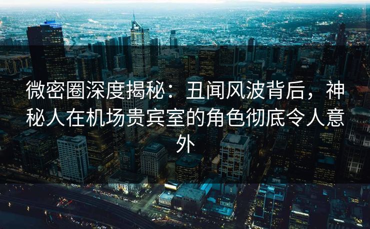 微密圈深度揭秘：丑闻风波背后，神秘人在机场贵宾室的角色彻底令人意外